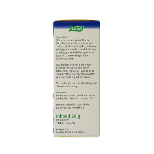 A Vogel Passiflora rustgevende tabletten 80.00 Tabletten