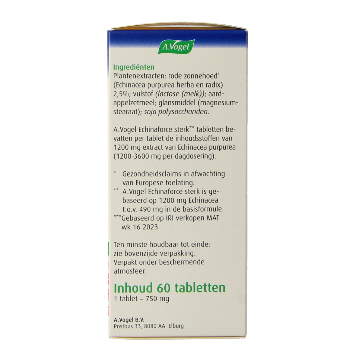 A Vogel Echinaforce tabletten sterk 60.00 Tabletten