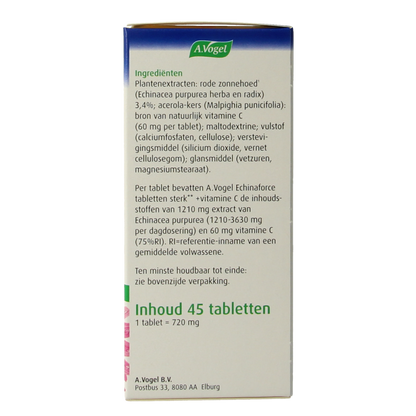 A Vogel Echinaforce sterk + vitamine C 45.00 Tabletten
