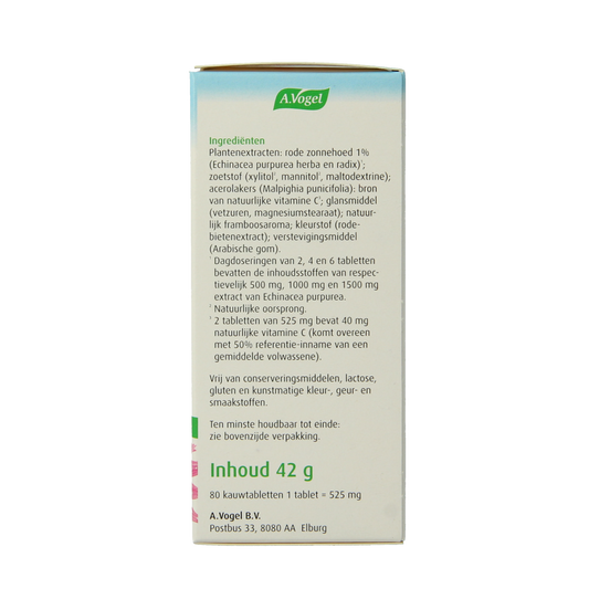 A Vogel Echinaforce junior & vitamine C 80.00 Kauwtabletten