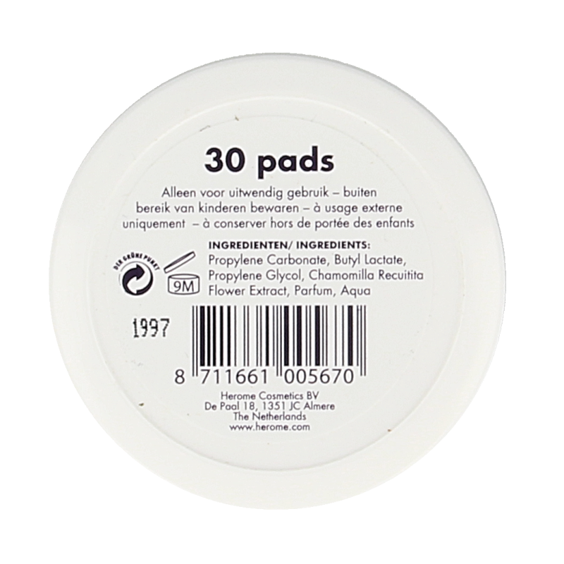 Herome Nagel caring remover pad 30 Stuks