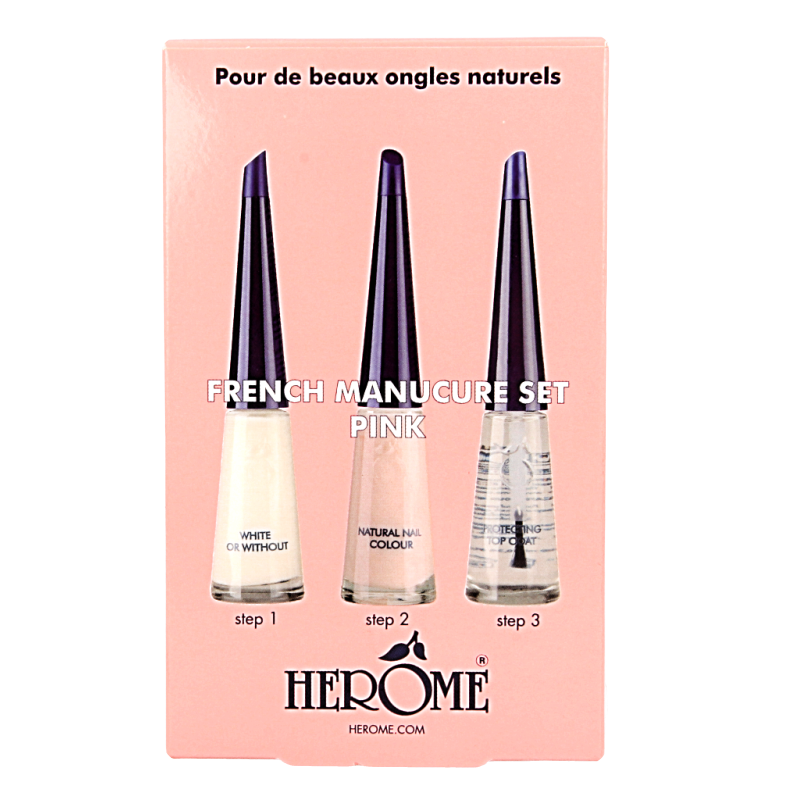 Herome French manicure set pink 3 x 10ml 1 Set
