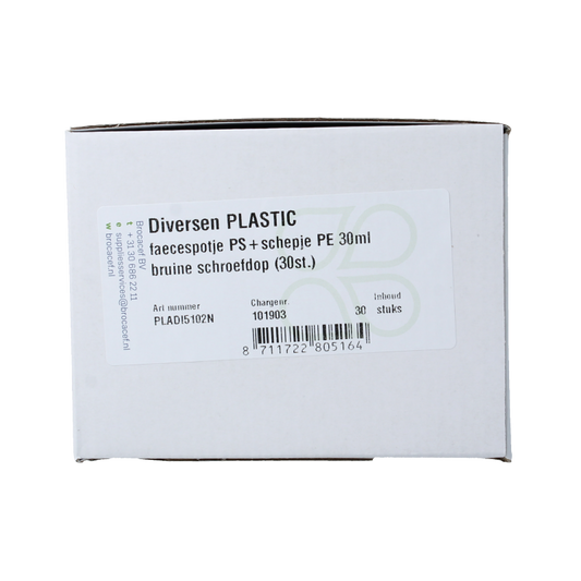 Brocacef Faecespotje PS + schepje PE 30ml 30 Stuks