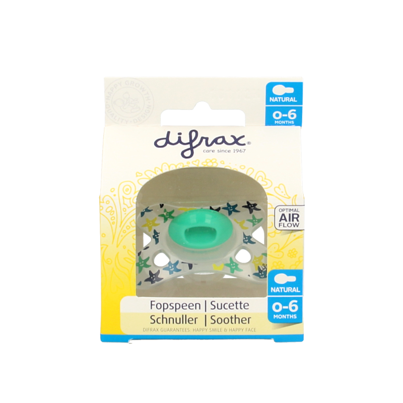 Difrax Fopspeen natural 0-6 maanden assorti  1 Stuks