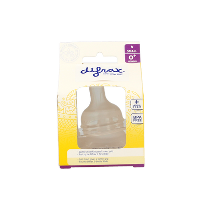 Difrax Flesspeen soft breed small  2.00 Stuks