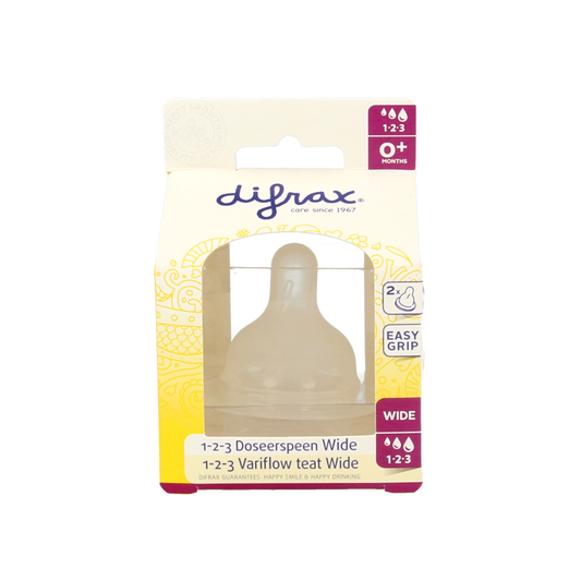 Difrax Flesspeen soft breed 1-2-3  2 Stuks