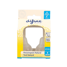 Difrax Flesspeen medium natural 2 Stuks