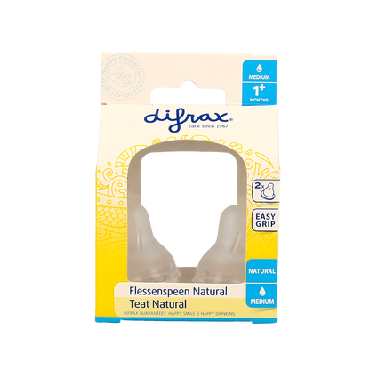 Difrax Flesspeen medium natural 2.00 Stuks