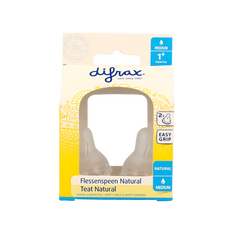 Difrax Flesspeen medium natural 2.00 Stuks