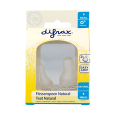 Difrax Flesspeen small 0+ natural 2 Stuks