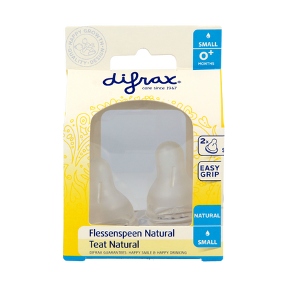 Difrax Flesspeen small 0+ natural 2.00 Stuks