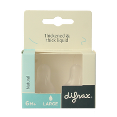 Difrax Flesspeen large natural 6+ maanden 2 Stuks