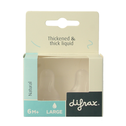Difrax Flesspeen large natural 6+ maanden 2.00 Stuks