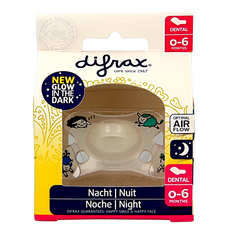 Difrax Fopspeen dental 0-6 maanden glow in the dark 1 Stuks