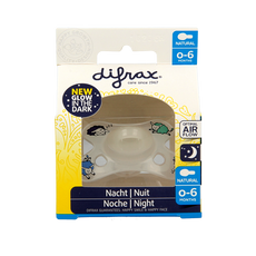 Difrax Fopspeen natural 0-6 maanden nacht 1 Stuks