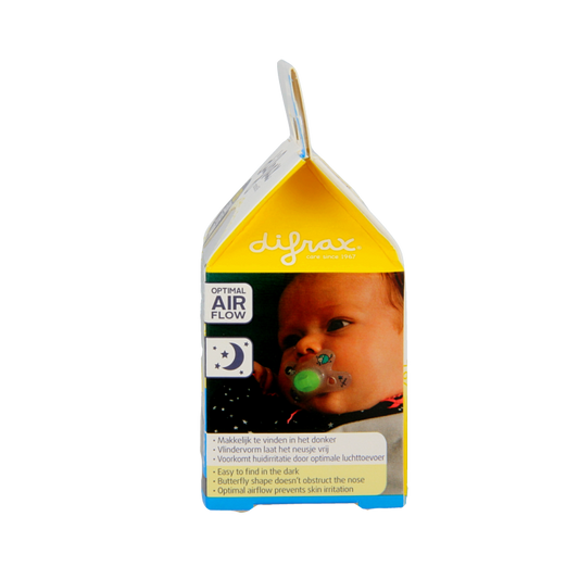 Difrax Fopspeen natural 0-6 maanden nacht 1 Stuks