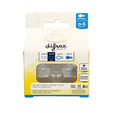 Difrax Fopspeen natural 0-6 maanden nacht 1 Stuks