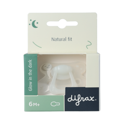 Difrax Fopspeen natural 6+ maanden nacht 1.00 Stuks