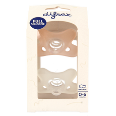 Difrax Siliconen fopspeen natural assorti 0-6 maanden  2 Stuks