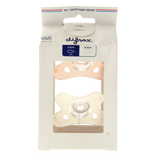 Difrax Siliconen fopspeen natural assorti 0-6 maanden  2 Stuks
