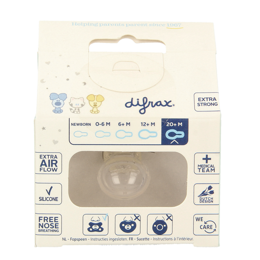 Difrax Fopspeen natural 20+ maanden Woezel & Pip 1.00 Stuks