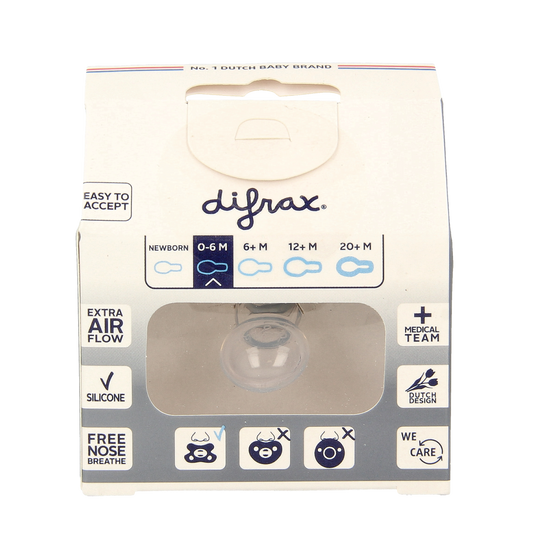 Difrax Fopspeen natural 0-6 maanden assorti 1.00 Stuks