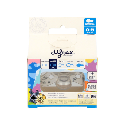 Difrax Fopspeen natural 0-6 maanden Woezel & Pip  1.00 Stuks