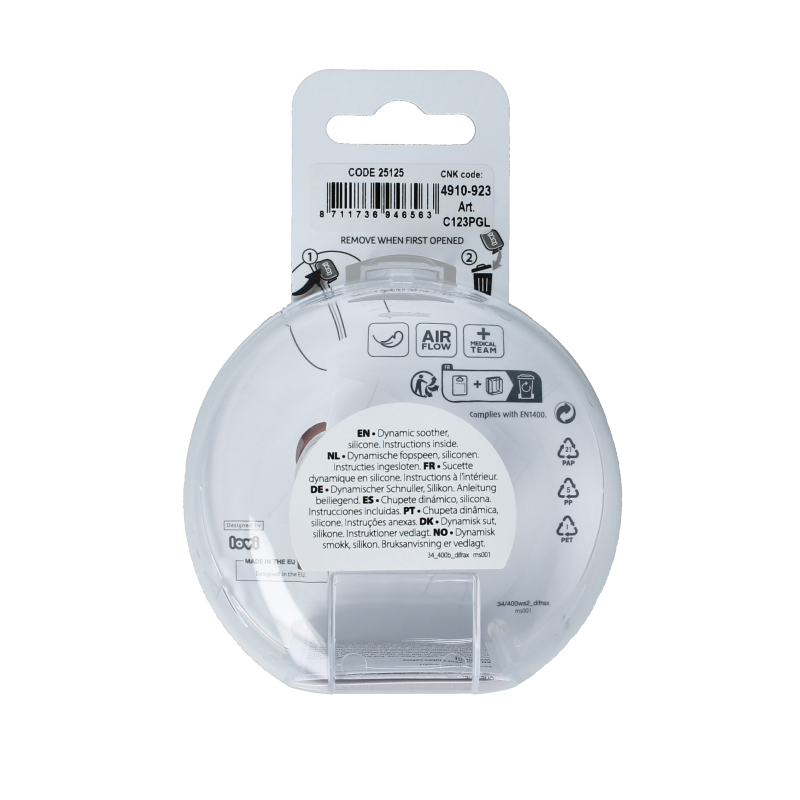 Difrax Fopspeen glow dynamic 0-6 mnd ivory/blush 2 Stuks