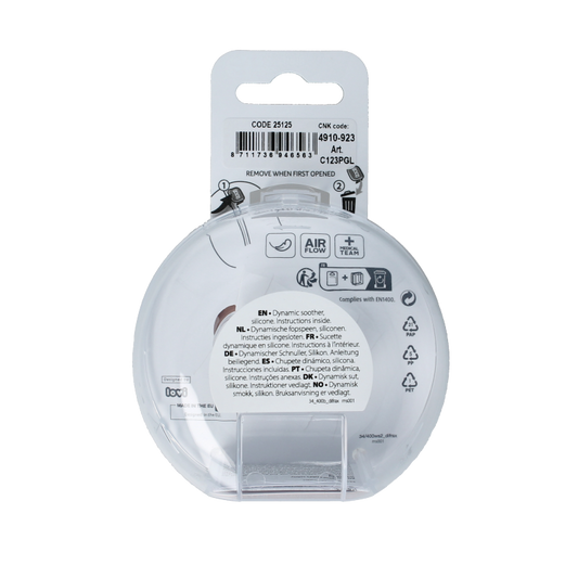 Difrax Fopspeen glow dynamic 0-6 mnd ivory/blush 2 Stuks