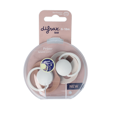 Difrax Fopspeen glow dynamic 6-18  mnd ivory/blush 2 Stuks