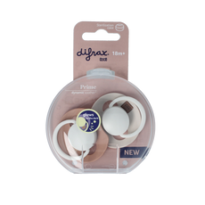 Difrax Fopspeen glow dynamic 18+  mnd ivory/blush 2 Stuks