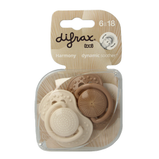 Difrax Lovi fopspeen harmony 6-20 maanden assorti 2 Stuks