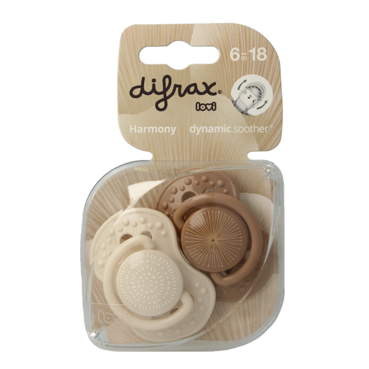 Difrax Lovi fopspeen harmony 6-20 maanden assorti 2 Stuks