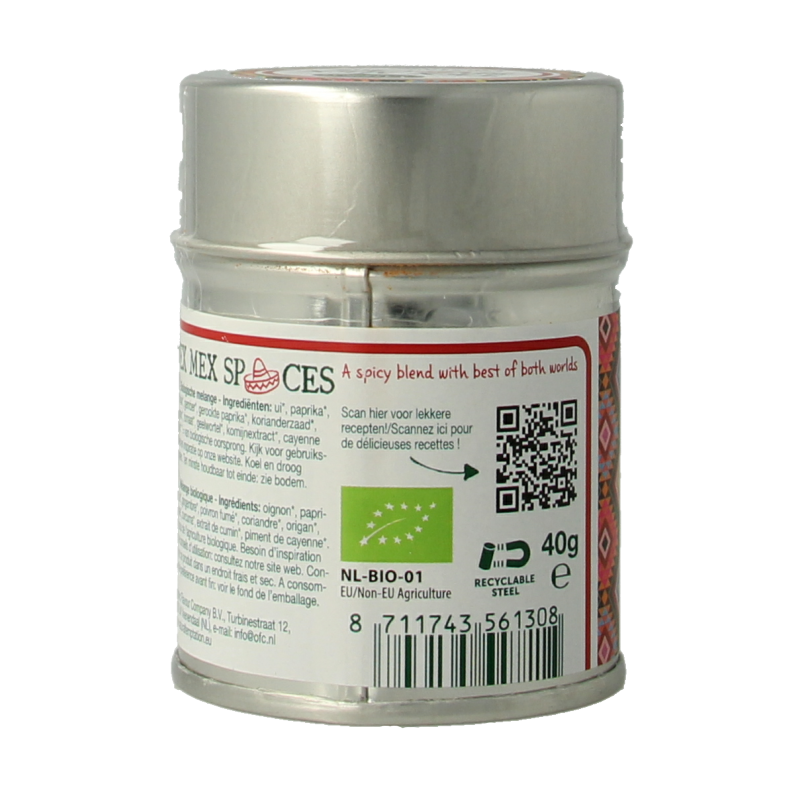 Natural Temptation Tex Mex spices blikje bio 40 Gram