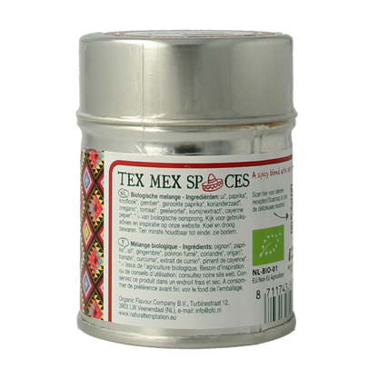 Natural Temptation Tex Mex spices blikje bio 40.00 Gram