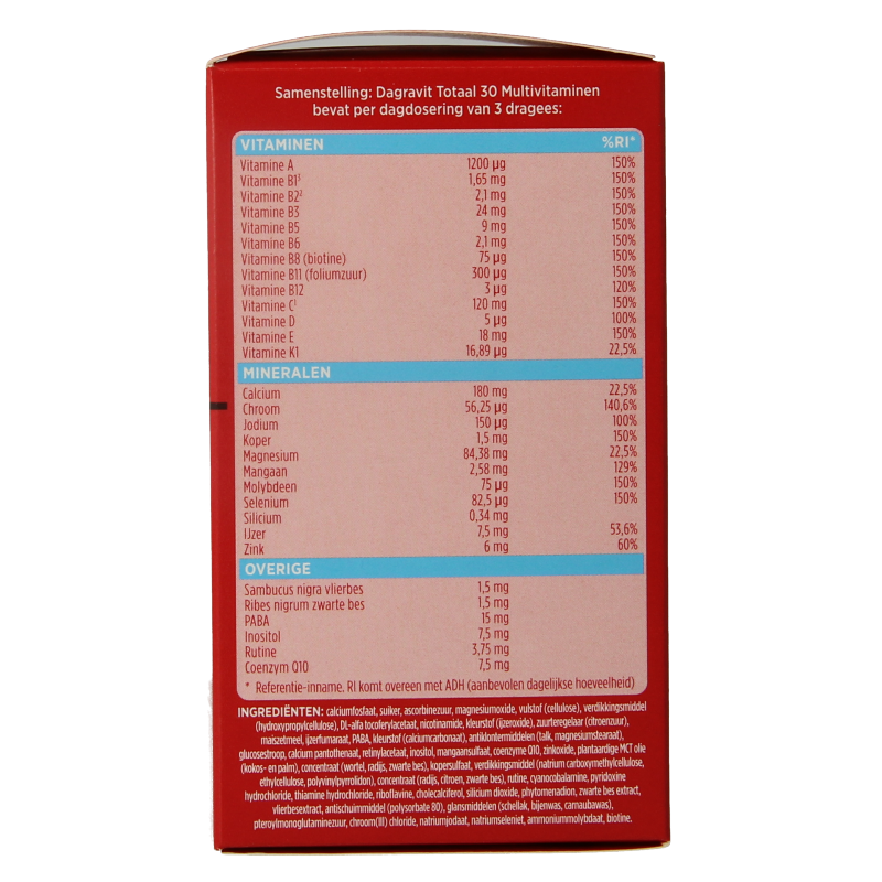 Dagravit Totaal 30 dispenser navul  150 Dragees