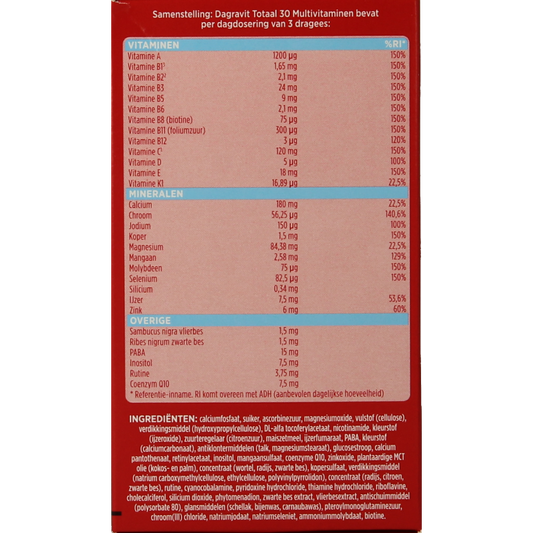 Dagravit Totaal 30 tijdelijk 50 dragees gratis 500 Dragees