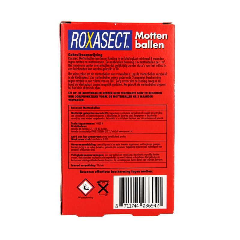 Roxasect Mottenballen 20 Stuks
