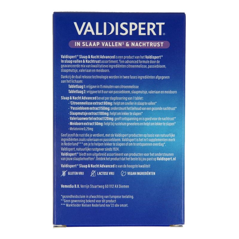 Valdispert Slaap & nacht advanced 30 Tabletten