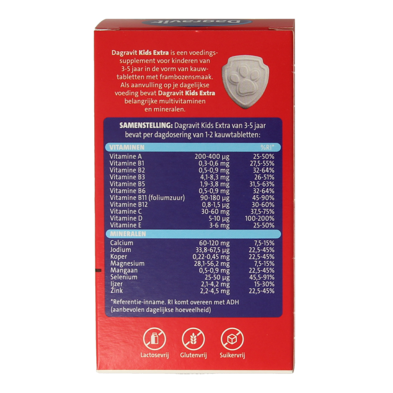 Dagravit Kids extra 3 - 5 jaar 60 Kauwtabletten