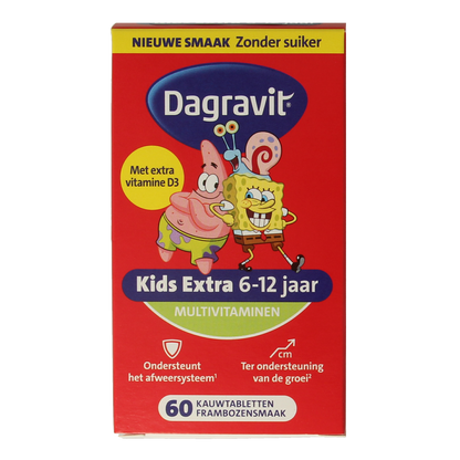 Dagravit Kids extra 6 - 12 jaar 60.00 Kauwtabletten