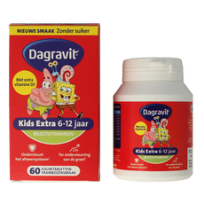 Dagravit Kids extra 6 - 12 jaar 60 Kauwtabletten