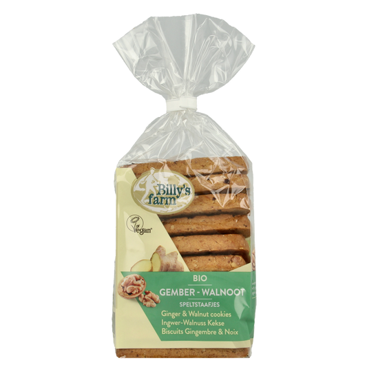 Billy's Farm Gember walnootstaafjes bio 175 Gram