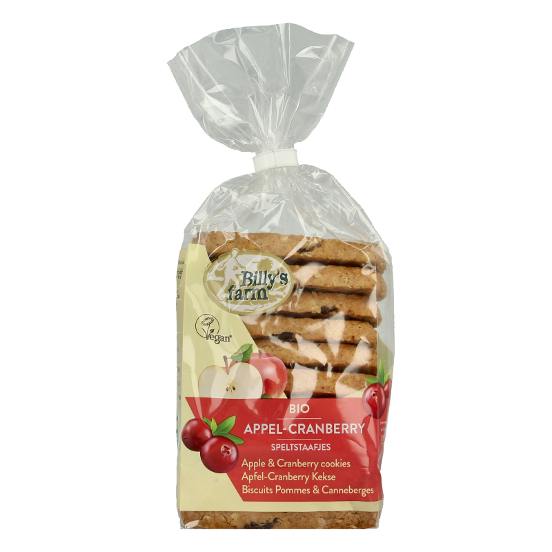 Billy's Farm Appel cranberry staafjes bio 175 Gram