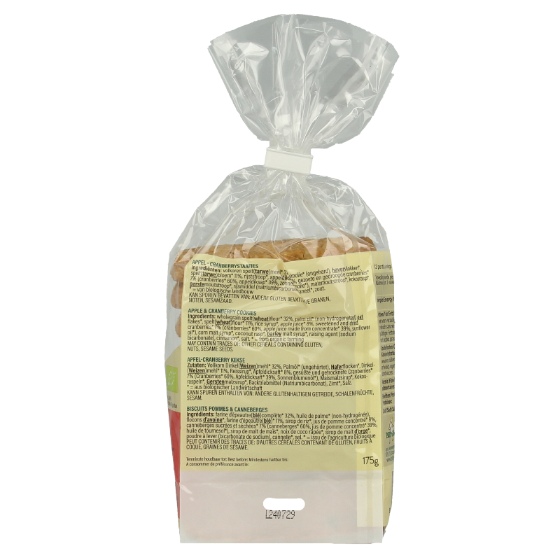 Billy's Farm Appel cranberry staafjes bio 175 Gram
