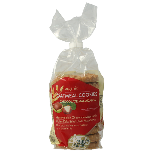 Billy's Farm Macadamia chocolade haverkoeken bio 200 Gram