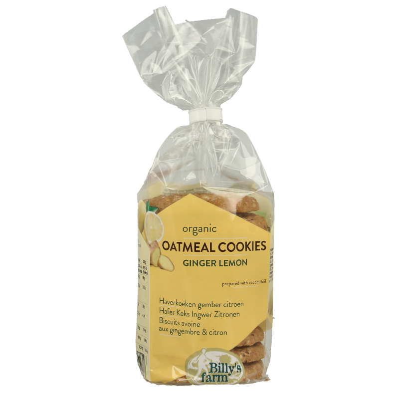 Billy's Farm Haverkoeken gember-citroen bio 200 Gram