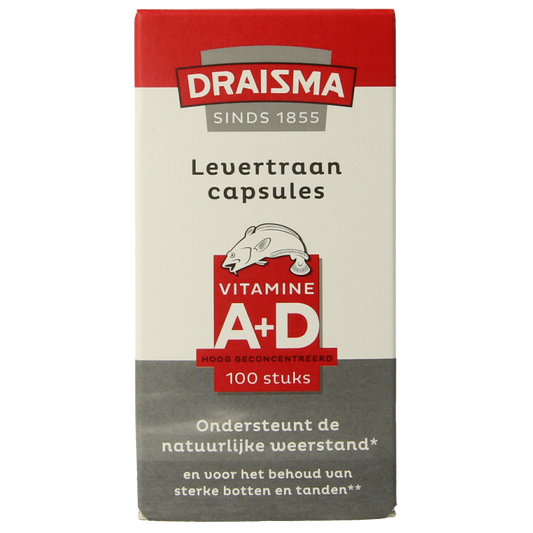 Draisma Vitamine A + D levertraan 100 Capsules