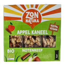 Zonnatura Noten appel kaneel reep 3x25 gram bio 75.00 Gram