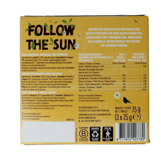 Zonnatura Muesli notenmix reep amandel bio 3 Stuks